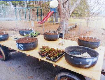 Church interior with people