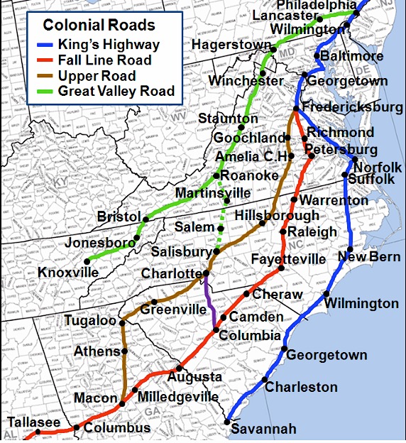 Colonial Roads Map