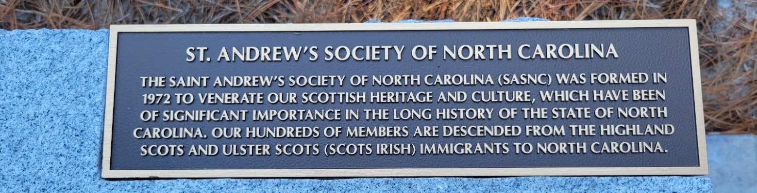 St. Andrew's Society of North Carolina plaque