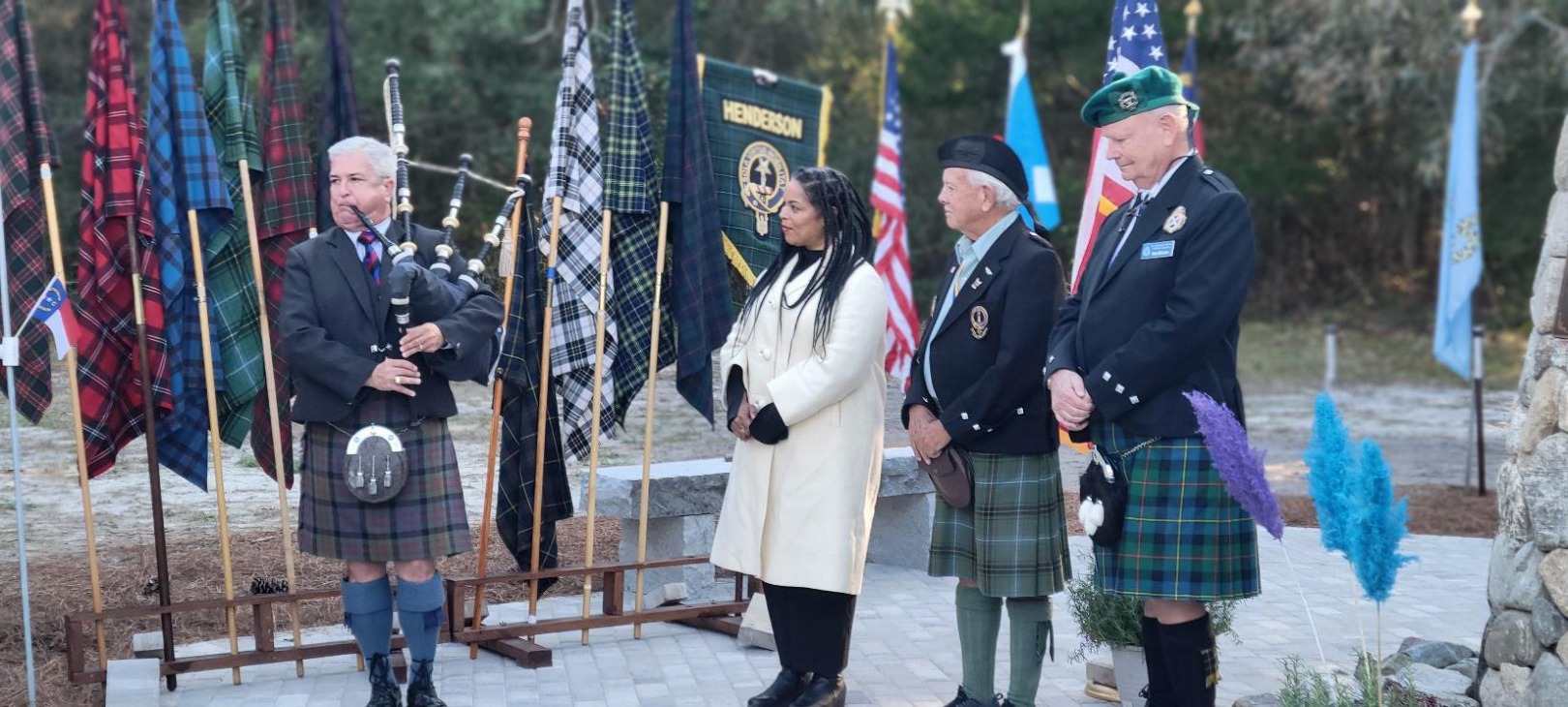 Michelle Lanier, Leon Hicks, and Bob McLeod at the memorial